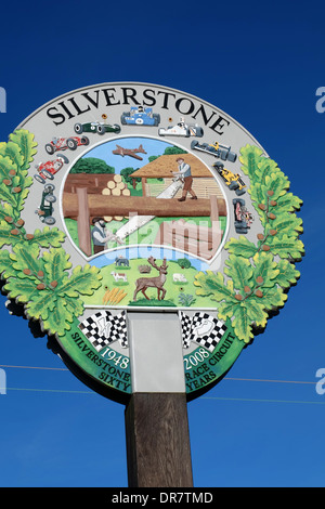 Silverstone village sign Stock Photo