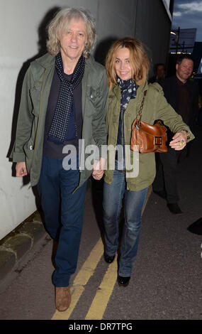 Bob Geldof and Jeanne Marine Celebrities attend the Aung San Suu Kyi afterparty at Harry Crosbie's house in Dublin's Docklands Dublin, Ireland - 18.06.12 Stock Photo