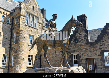 Equestrian statue of Earl Haig, British field marshal, 1861-1928, Edinburgh Castle, Edinburgh, Scotland, United Kingdom Stock Photo