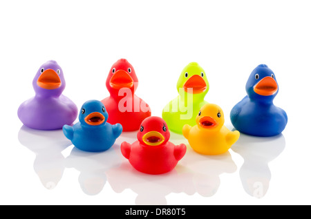 toy ducks isolated on white background Stock Photo