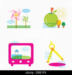 illustration of pictures related to school Stock Photo