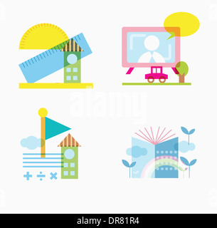 illustration of pictures related to school Stock Photo