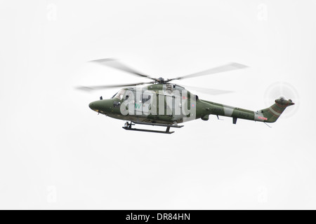 British Army Helicopter a Westland Lynx AH7 from 671 Squadron based at Middle Wallop in Hampshire displays at the 2013 RIAT Stock Photo