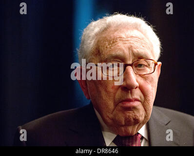 Hamburg, Germany. 19th Jan, 2014. Former US Foreign Minister Henry Kissinger attends a birthday party for former chancellor Schmidt in the Thalia Theater in Hamburg, Germany, 19 January 2014. Photo: Christian Charisius/dpa/Alamy Live News Stock Photo