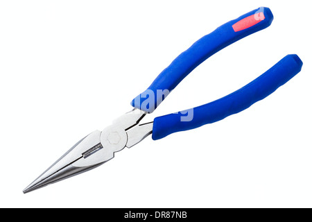 long-nose pliers isolated on a white background Stock Photo