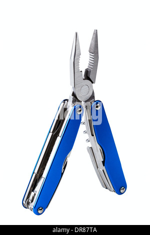 steel folding multitool isolated on white background Stock Photo