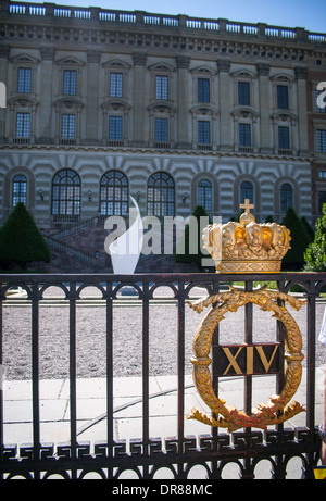 Front view of the fence of Royal palace in Stockholm Sweden Stock Photo