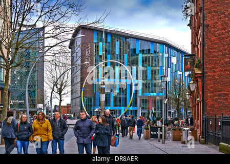 Cardiff Central Library (Welsh: Llyfrgell Ganolog Caerdydd), is the main library in the city centre of Cardiff, Wales Stock Photo