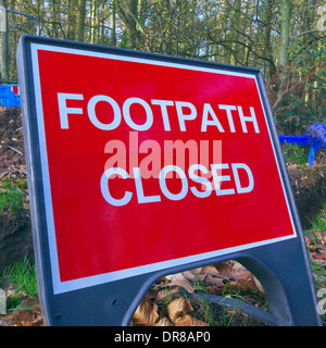 Footpath Closed Warning Sign