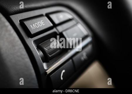 Detail on some buttons on a steering wheel Stock Photo