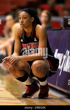 Houston, Texas, USA. 21st Jan, 2014. JAN 21 2014: Louisville forward Cortnee Walton #13 waits to come into the game at the scorer's table during the NCAA women's basketball game between Houston and Louisville from Hofheinz Pavilion in Houston, TX. Credit:  csm/Alamy Live News Stock Photo