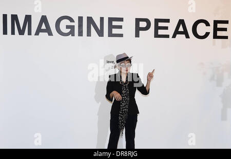 Yoko Ono visits her interactive art installation entitled 'Wish Tree For Ireland' created on behalf of the Make A Wish Foundation Dublin, Ireland - 21.06.12 Stock Photo