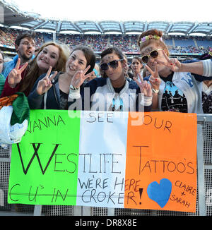 Westlife fans  Westlife play their penultimate concert at Croke Park in Dublin, Ireland. The band will give its final ever show on Saturday (23Jun12) Dublin, Ireland - 22.06.12 Stock Photo