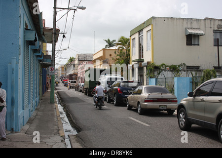 Quiet street in the city of Puerto Plata, Dominican Republic Stock Photo