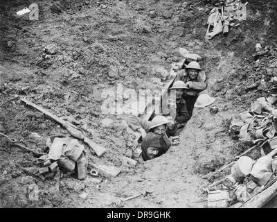 British soldier in dugout, Western Front, WW1 Stock Photo - Alamy