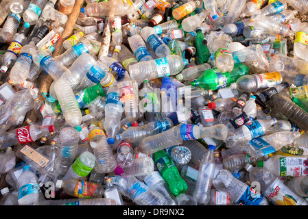 Empty Plastic drinking bottles dumped for recycling in India Stock ...