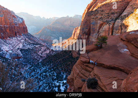 Canyon overlook in Zion National Park. Stock Photo