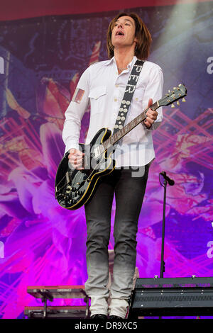 Per Gessle  of Roxette performs on stage during day 2 of the Peace & Love Festival Borlange, Sweden - 27.06.12 Stock Photo