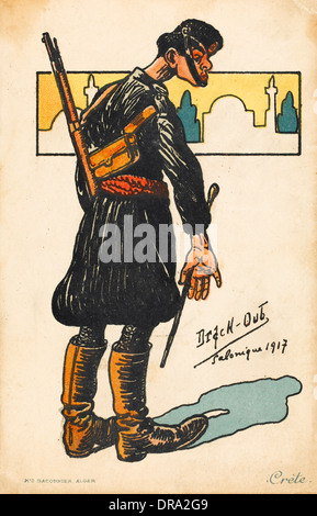 Greek Anti-Turkish Propaganda Postcard (2 of 2) Stock Photo