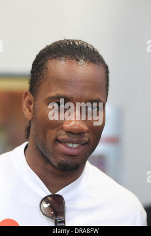 Didier Drogba Professional football players from the English Premier League host an event at Eaglerider Motorcycles in support of 'armsaroundthechild.org' Los Angeles, California - 01.07.12 Stock Photo