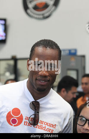 Didier Drogba Professional football players from the English Premier League host an event at Eaglerider Motorcycles in support of 'armsaroundthechild.org' Los Angeles, California - 01.07.12 Stock Photo