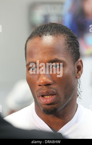 Didier Drogba Professional football players from the English Premier League host an event at Eaglerider Motorcycles in support of 'armsaroundthechild.org' Los Angeles, California - 01.07.12 Stock Photo