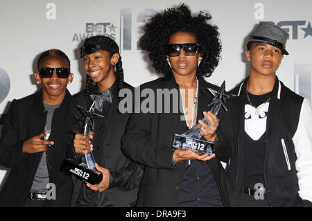 Prineton, Roc Royal, Ray Ray, Prodigy Of Mindless Behavior  The BET Awards 2012 - Press Room Los Angeles, California - 01.07.12 Stock Photo