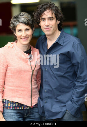 Stephen Mangan and Tamsin Greig outside the ITV studios London, England - 03.07.12 Stock Photo