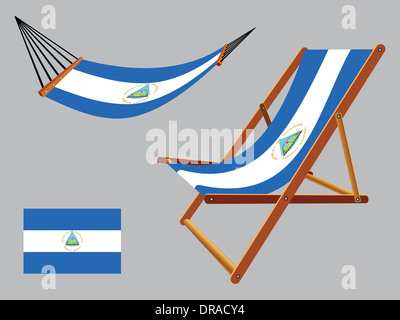 nicaragua hammock and deck chair set against gray background, abstract vector art illustration Stock Photo