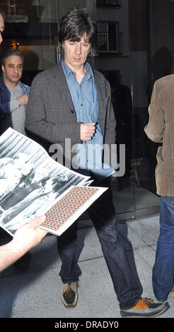 John Squire,  Stone Roses arrive at their hotel ahead of performing at Phoenix Park Dublin, Ireland - 04.07.12 Stock Photo