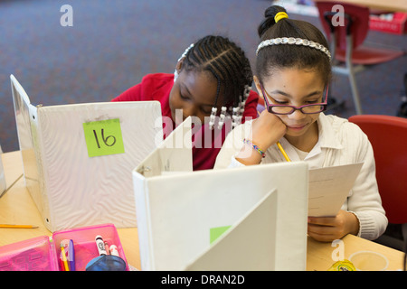 Third Graders Take a Test Stock Photo