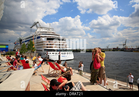 Hamburg cruise ship terminal, Hafencity, Hamburg, Germany, Europe Stock Photo