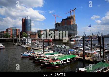 Harbor ships, Hamburg, Germany, Europe Stock Photo