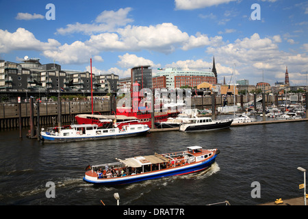 Harbor round trip ship, Hamburg harbor, Germany, Europe Stock Photo