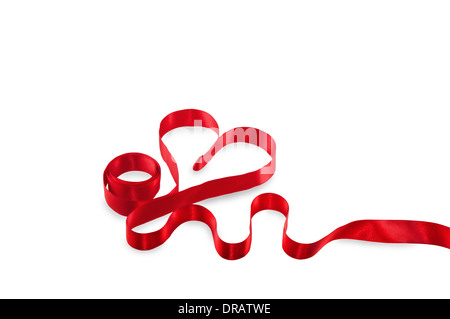 A red ribbon forming the shape of a heart Stock Photo