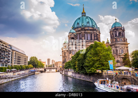 Berlin Cathedral (Berliner Dom) from the Spree river Stock Photo