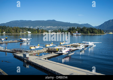 Float planes in Vancouver Harbor, Canada Stock Photo