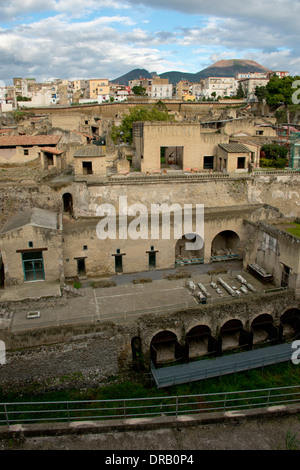 Italy, Herculaneum. City covered with ash when Mt. Vesuvius erupted in 79 A.D. Stock Photo