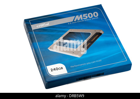 Crucial M500 boxed 2.5 inch solid state drive 240gb Stock Photo