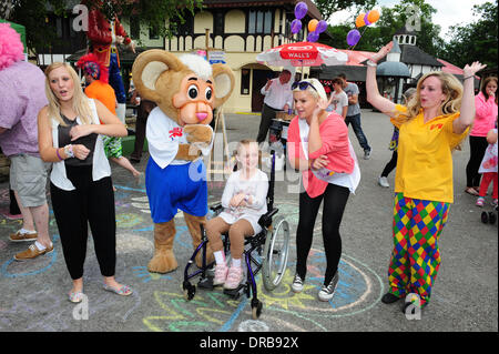 Kerry Katona at Gulliver's World theme park in Warrington, attending a charity day for 'Dreams Come True' of which Kerry is an ambassador  Warrington, England - 08.07.12 Stock Photo