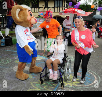 Kerry Katona at Gulliver's World theme park in Warrington, attending a charity day for 'Dreams Come True' of which Kerry is an ambassador  Warrington, England - 08.07.12 Stock Photo