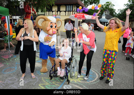 Kerry Katona at Gulliver's World theme park in Warrington, attending a charity day for 'Dreams Come True' of which Kerry is an ambassador  Warrington, England - 08.07.12 Stock Photo