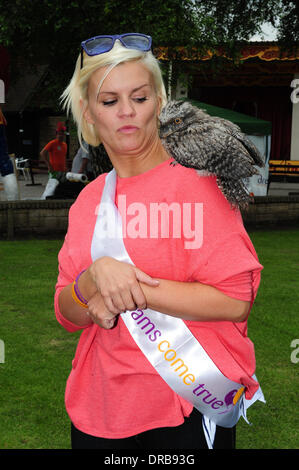 Kerry Katona at Gulliver's World theme park in Warrington, attending a charity day for 'Dreams Come True' of which Kerry is an ambassador  Warrington, England - 08.07.12 Stock Photo