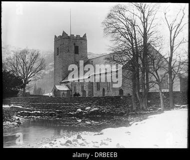 St Oswald’s Church, Grasmere, Cumbria (then in the county of Westmorland), Lake District, England. Stock Photo