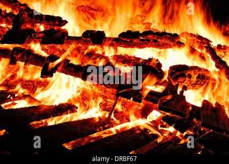 Flames on a black background Stock Photo