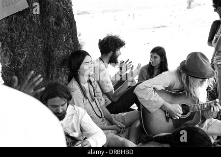 Bhagwan Rajneesh Osho devotees, Ambarnath, Bombay, Mumbai, Maharashtra, India, 1973, old vintage 1900s picture Stock Photo