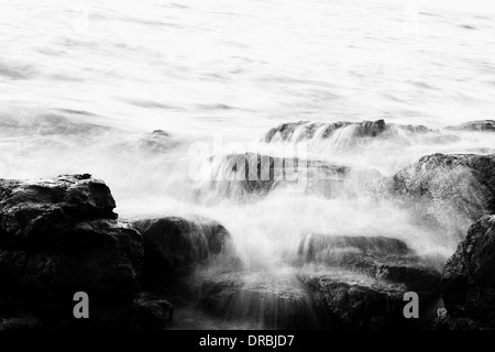 Sea and rocks near Banganga Mumbai Maharashtra India Asia 1986 Stock Photo