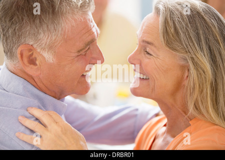Senior couple hugging Stock Photo