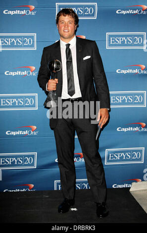 Matthew Stafford 2012 ESPY Awards - Press Room at the Nokia Theatre L.A. Live Los Angeles, California - 11.07.12 Stock Photo