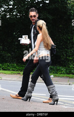 Made In Chelsea stars Hugo Taylor and Natalie Joel out and about in Primrose Hill London, England - 12.07.12 Stock Photo